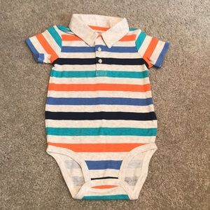 Collared short sleeve stripped onesie-24month